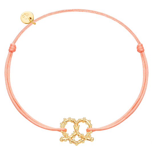 Armband Sterling Silber gelbgold Textil (apricot)