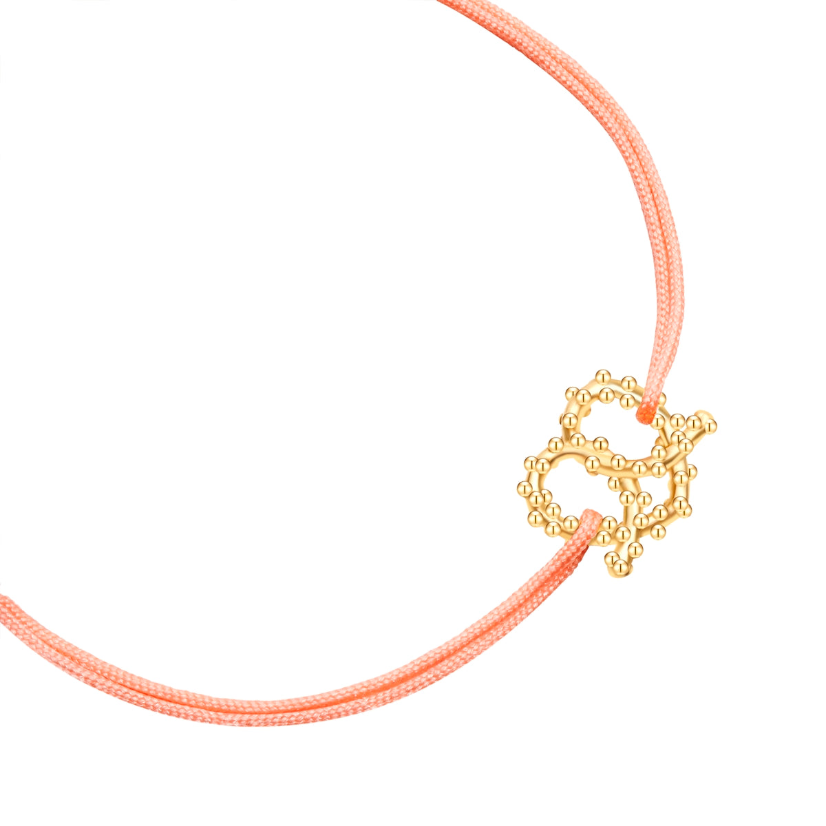 Armband Sterling Silber gelbgold Textil (apricot)