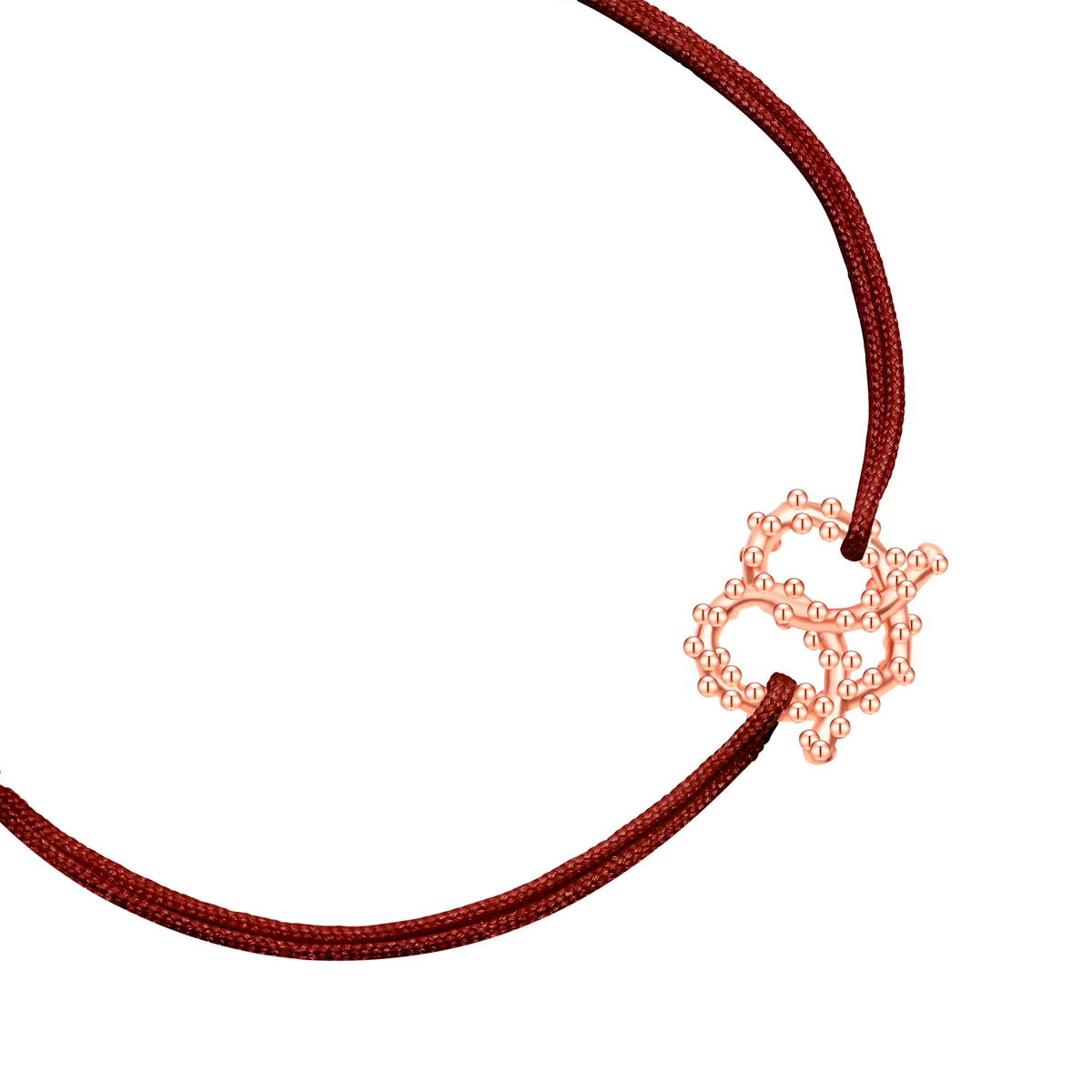 Armband Sterling Silber roségold Textil (bordeaux)