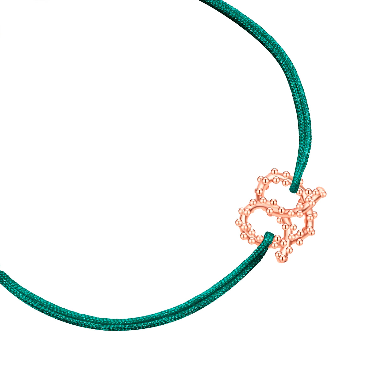 Armband Sterling Silber roségold Textil (dunkelgrün)