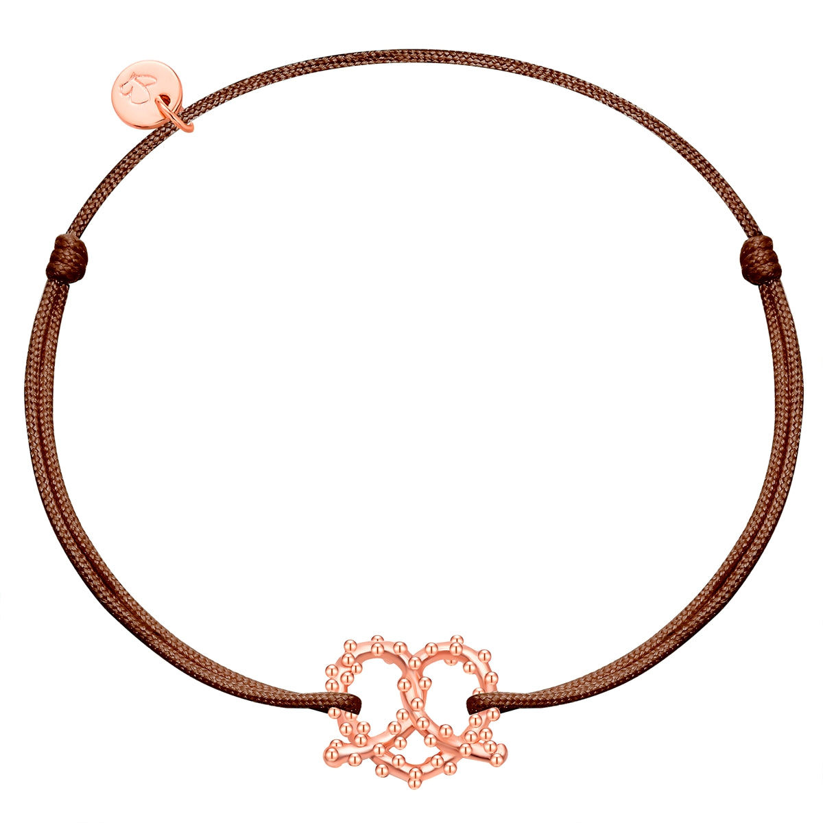 Armband Sterling Silber roségold Textil (braun)