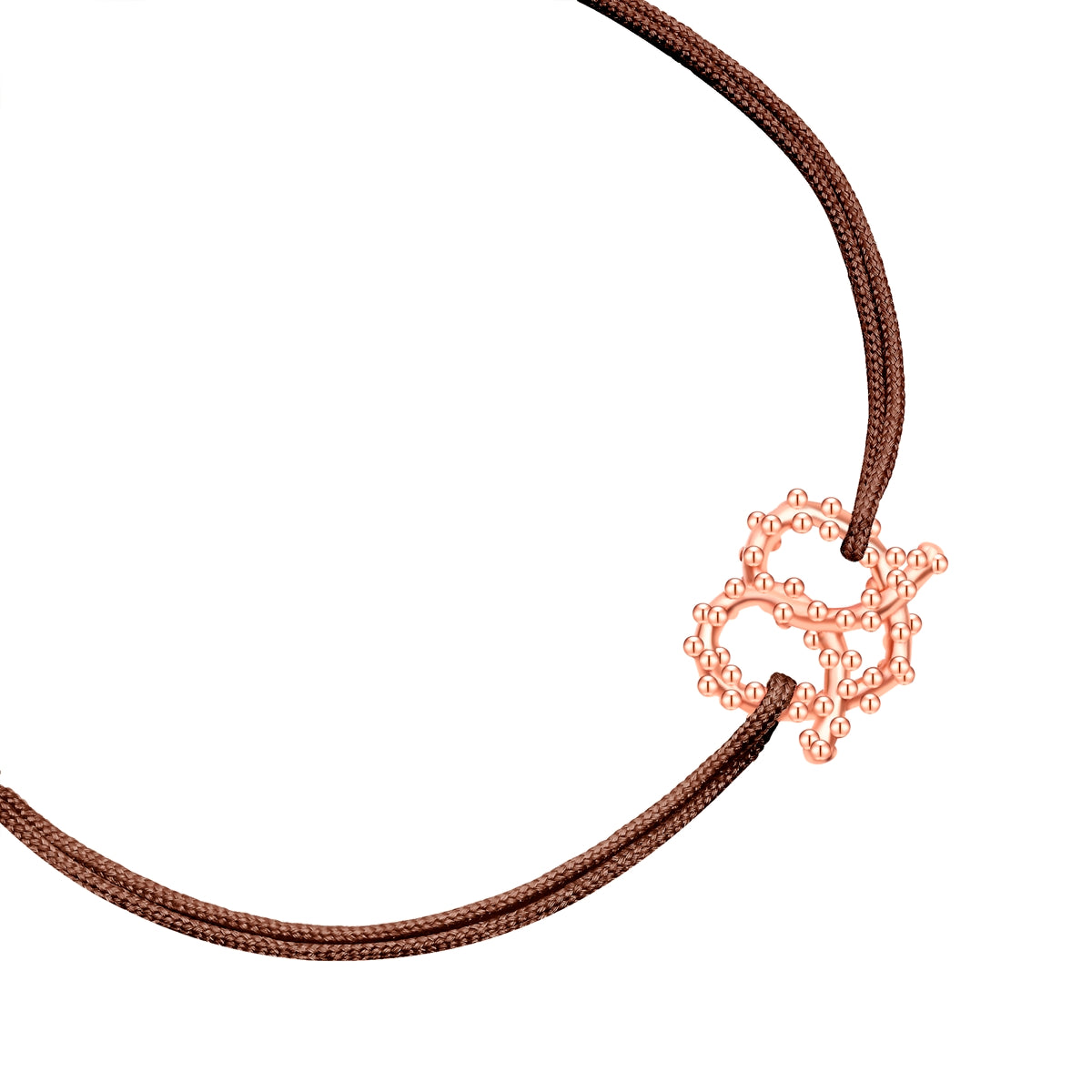 Armband Sterling Silber roségold Textil (braun)