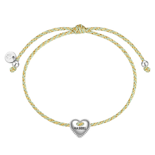 Armband Sterling Silber Textil (salbei)