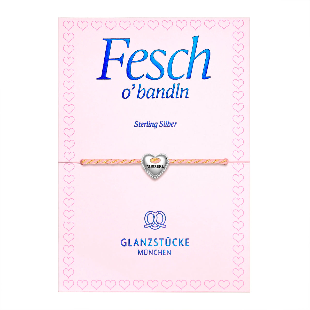 Armband Sterling Silber Textil (pink)