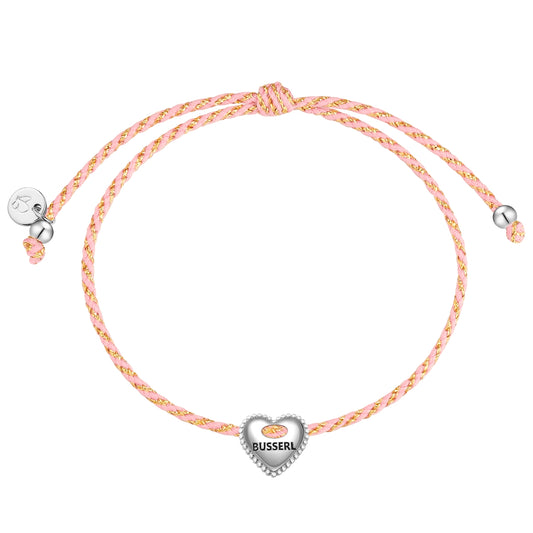 Armband Sterling Silber Textil (pink)