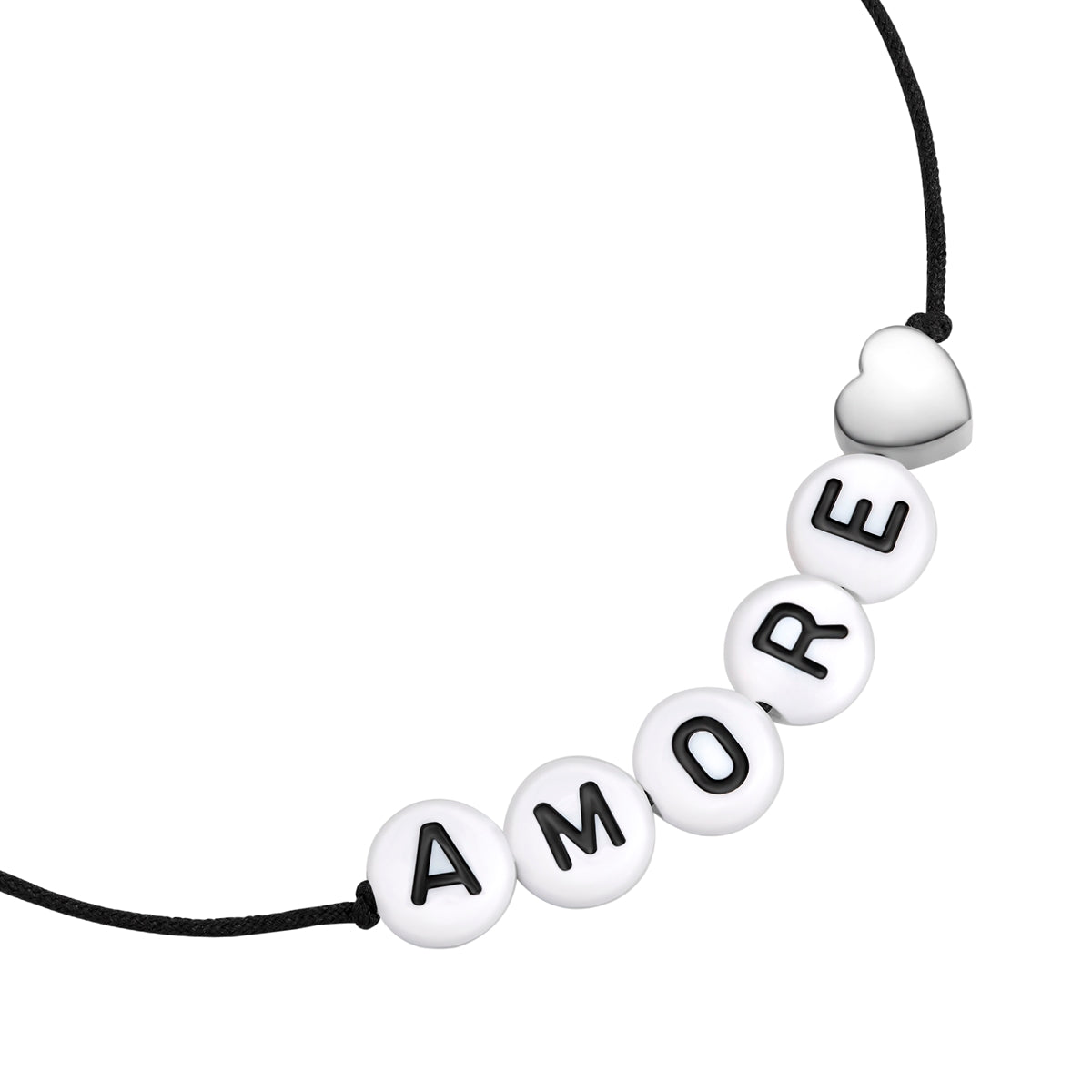 Armband Sterling Silber Textil (schwarz)