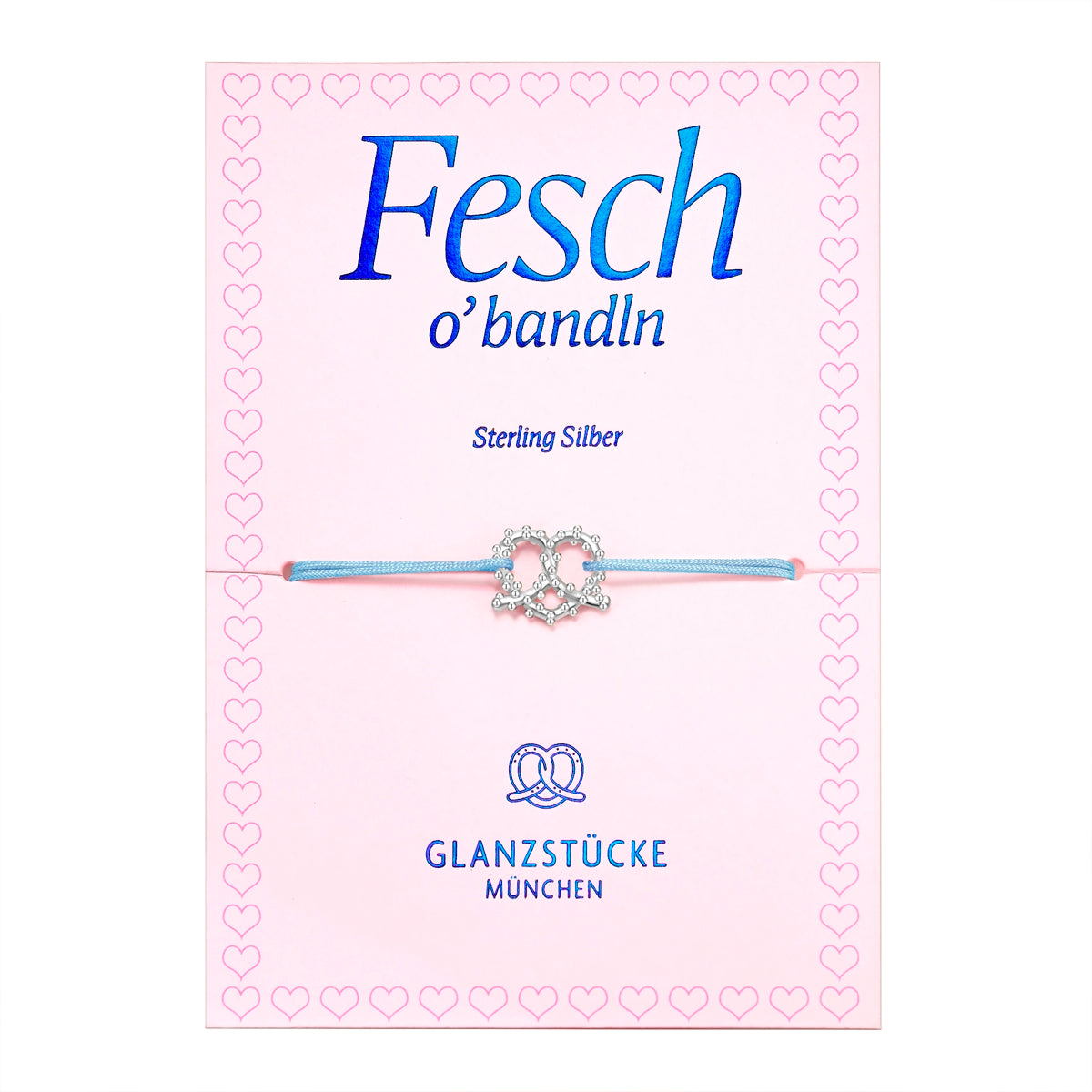 Armband Sterling Silber Textil (hellblau)