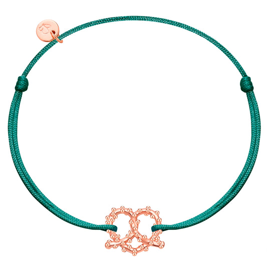 Armband Sterling Silber roségold Textil (dunkelgrün)