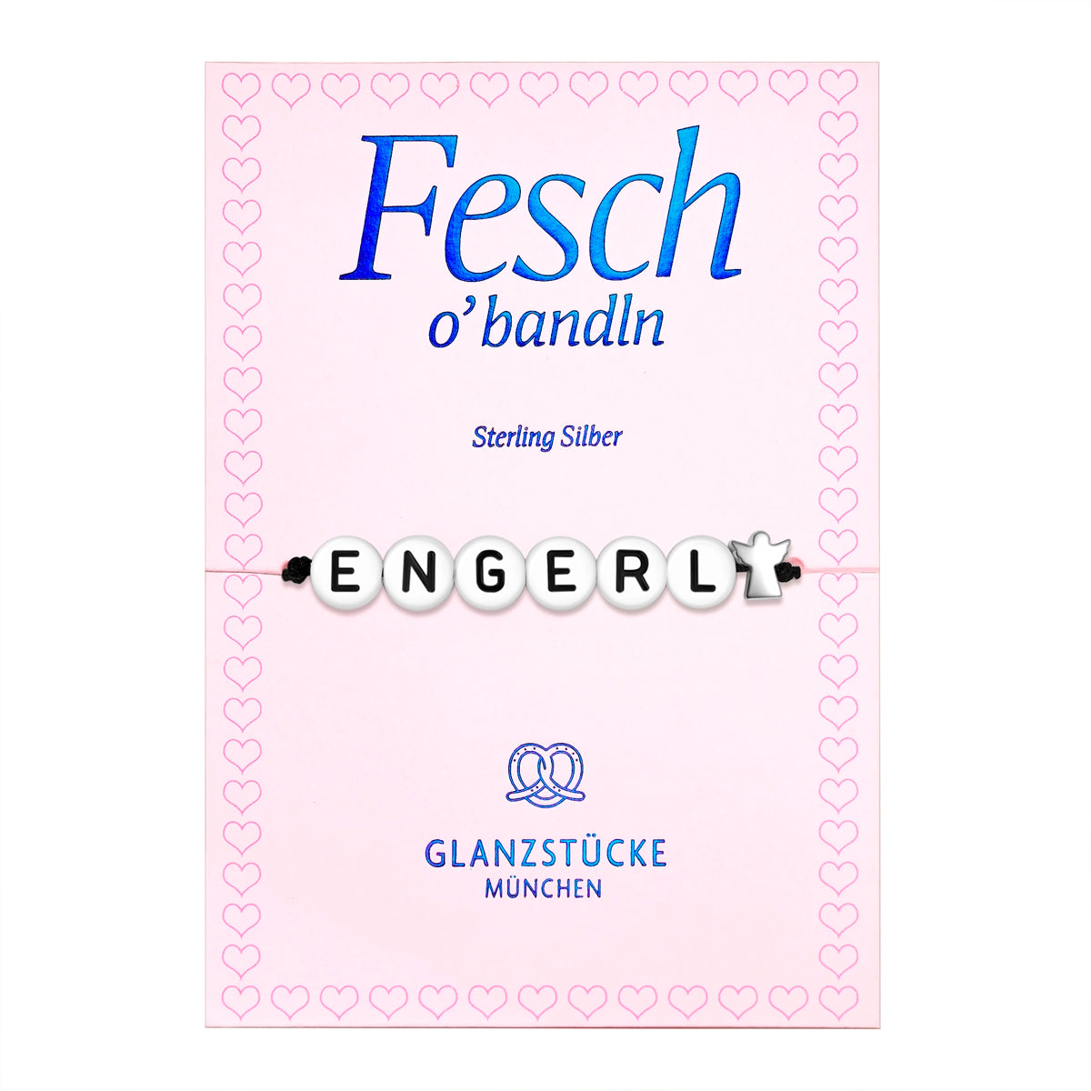 Armband Sterling Silber Textil (schwarz)