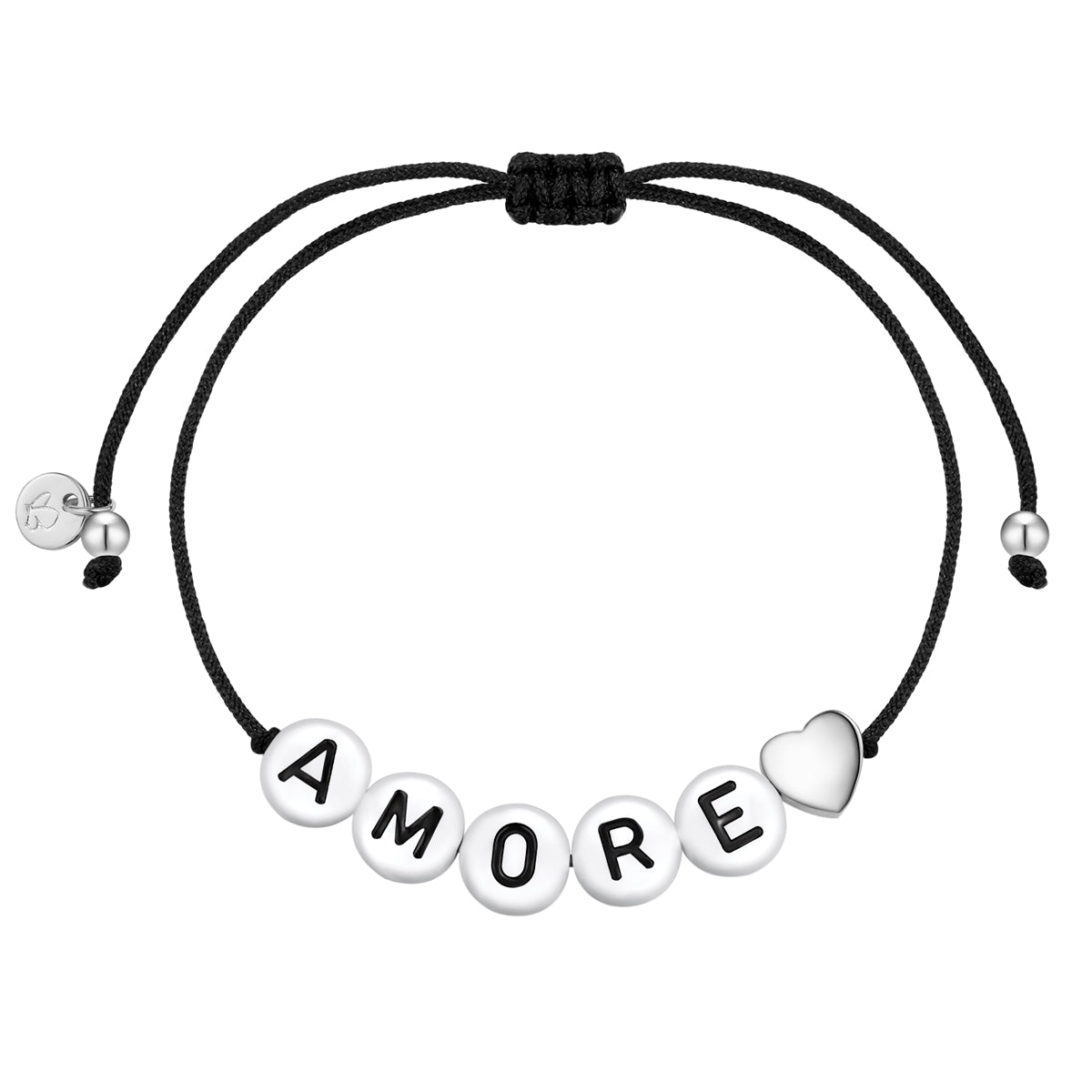 Armband Sterling Silber Textil (schwarz)