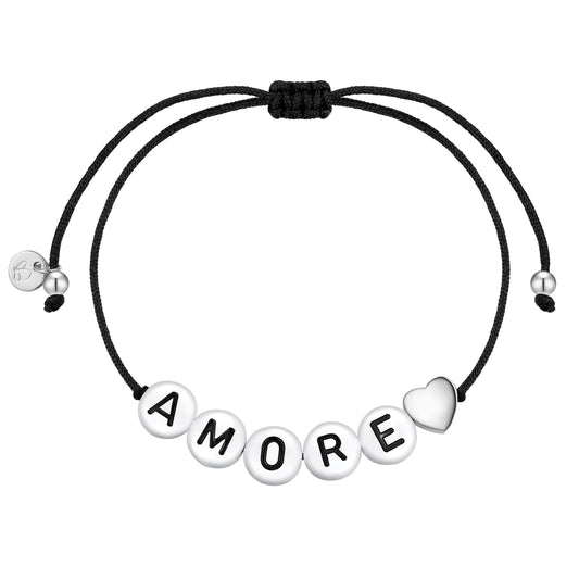 Armband Sterling Silber Textil (schwarz)