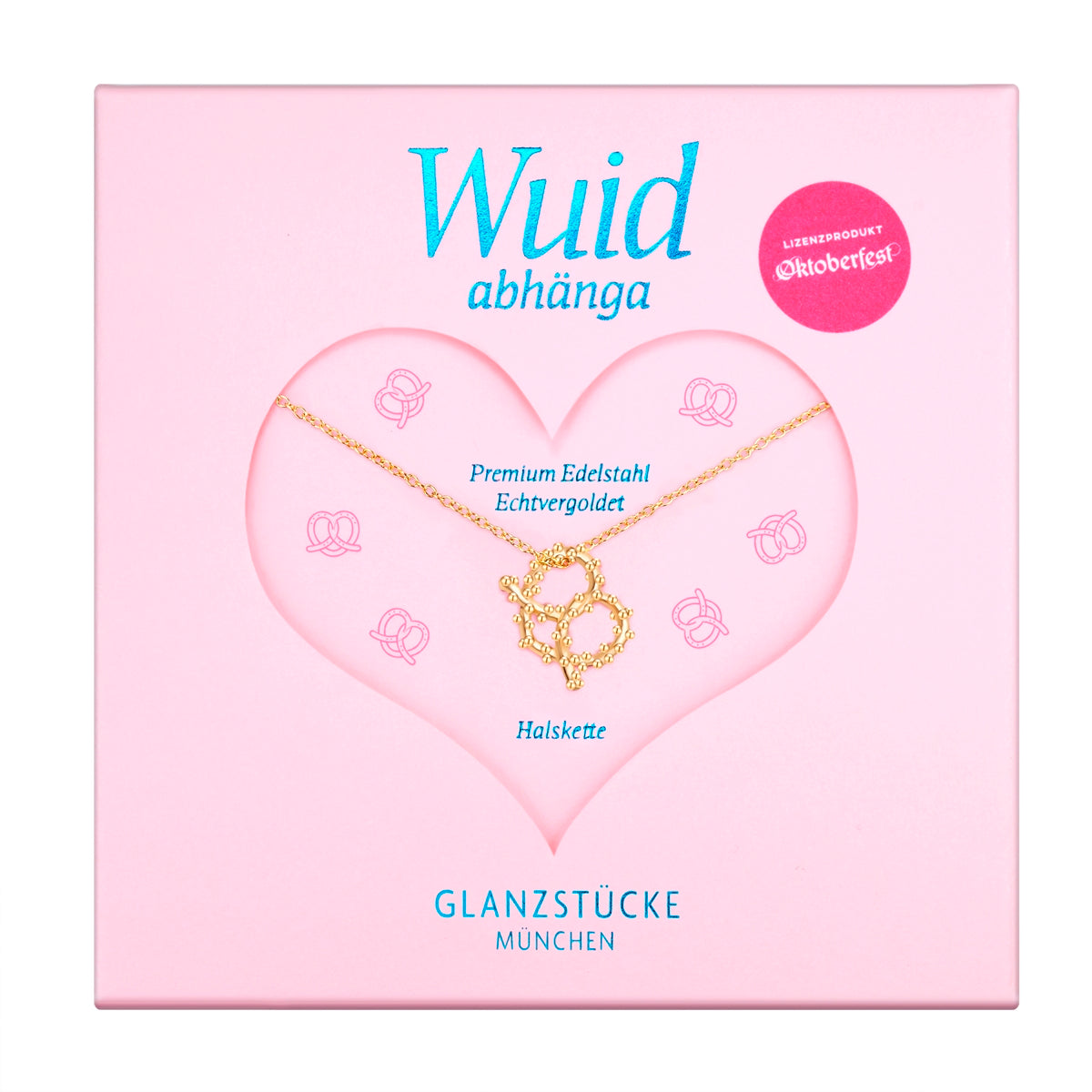 Kette mit Anhänger Edelstahl gelbgold