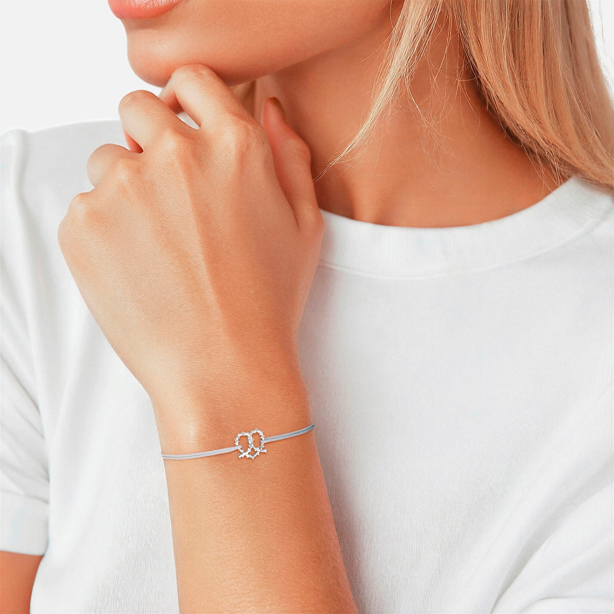Armband Edelstahl Textil (silber)