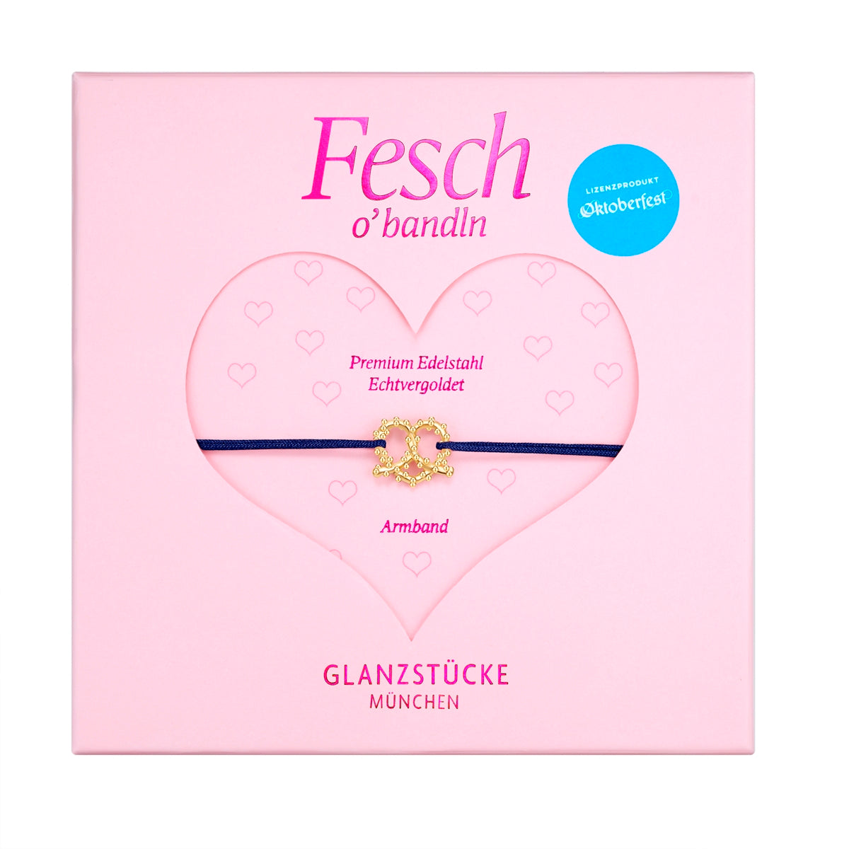Armband Edelstahl gelbgold Textil (marineblau)