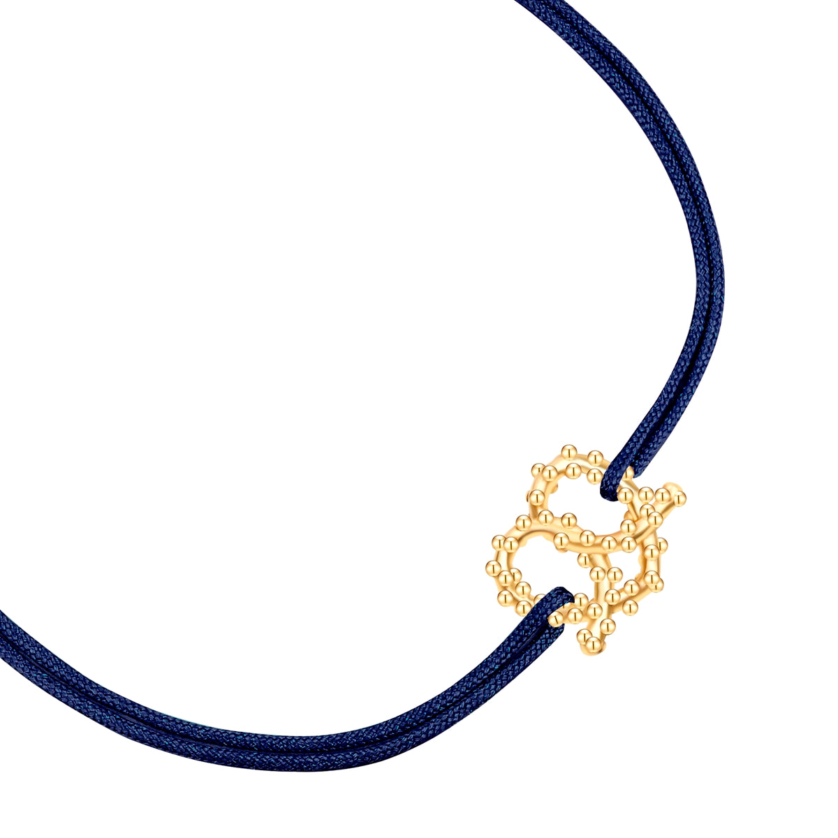 Armband Edelstahl gelbgold Textil (marineblau)