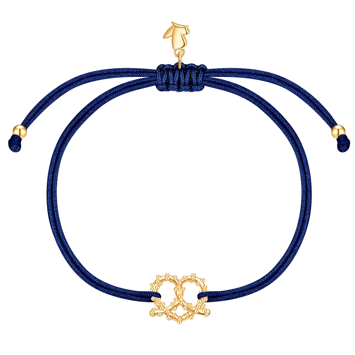 Armband Edelstahl gelbgold Textil (marineblau)