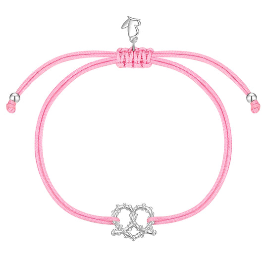 Armband Edelstahl Textil (rosa)