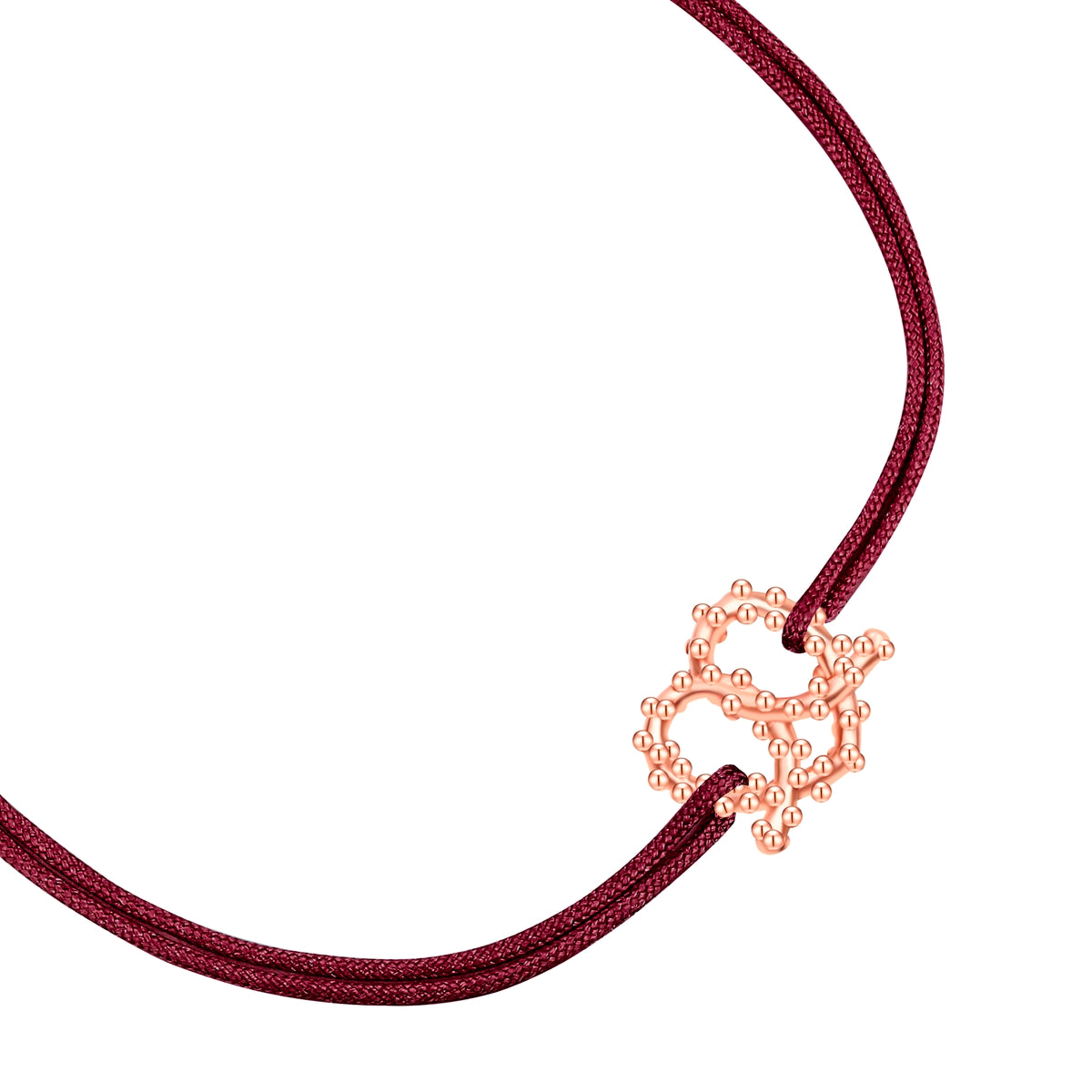 Armband Edelstahl roségold Textil (weinrot)