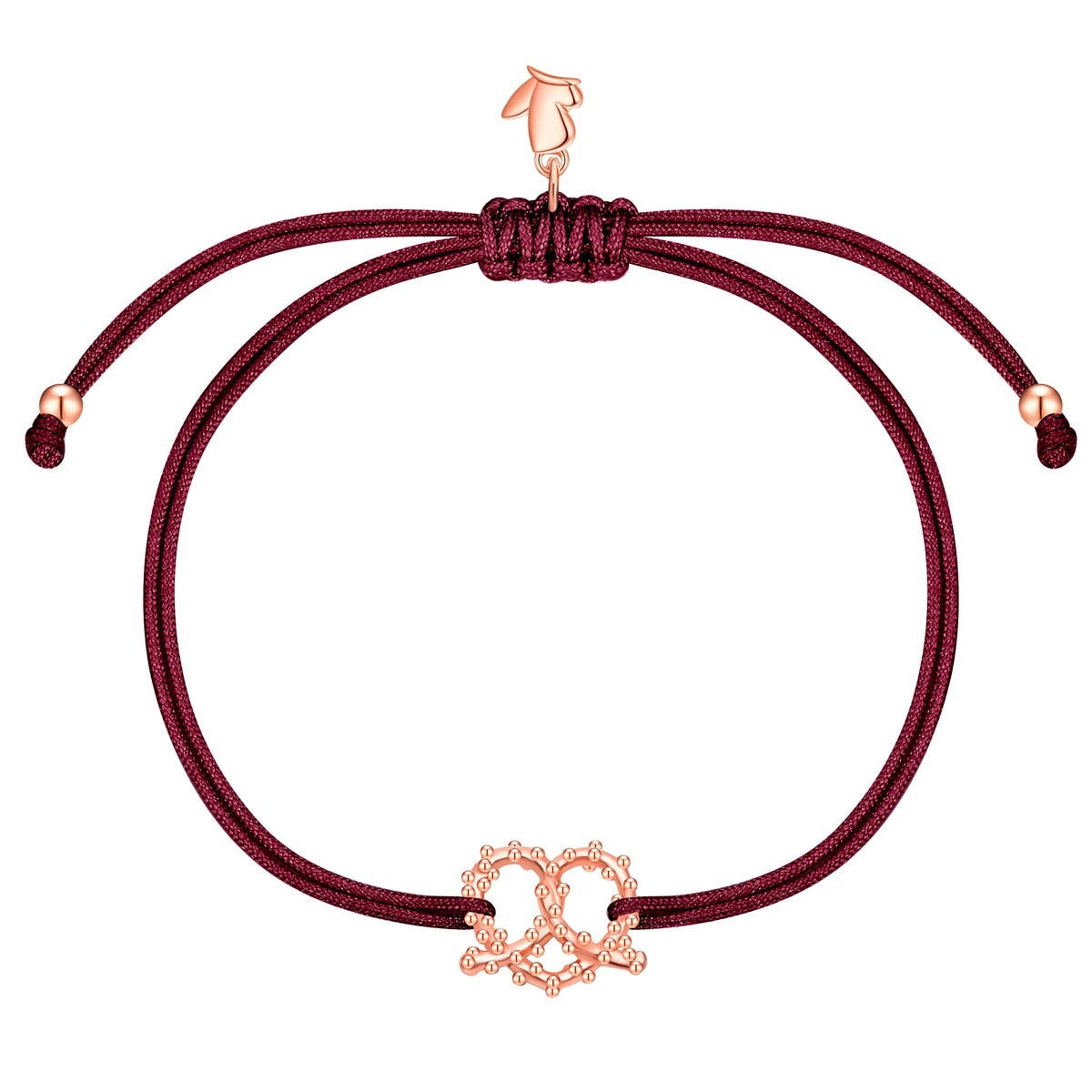 Armband Edelstahl roségold Textil (weinrot)