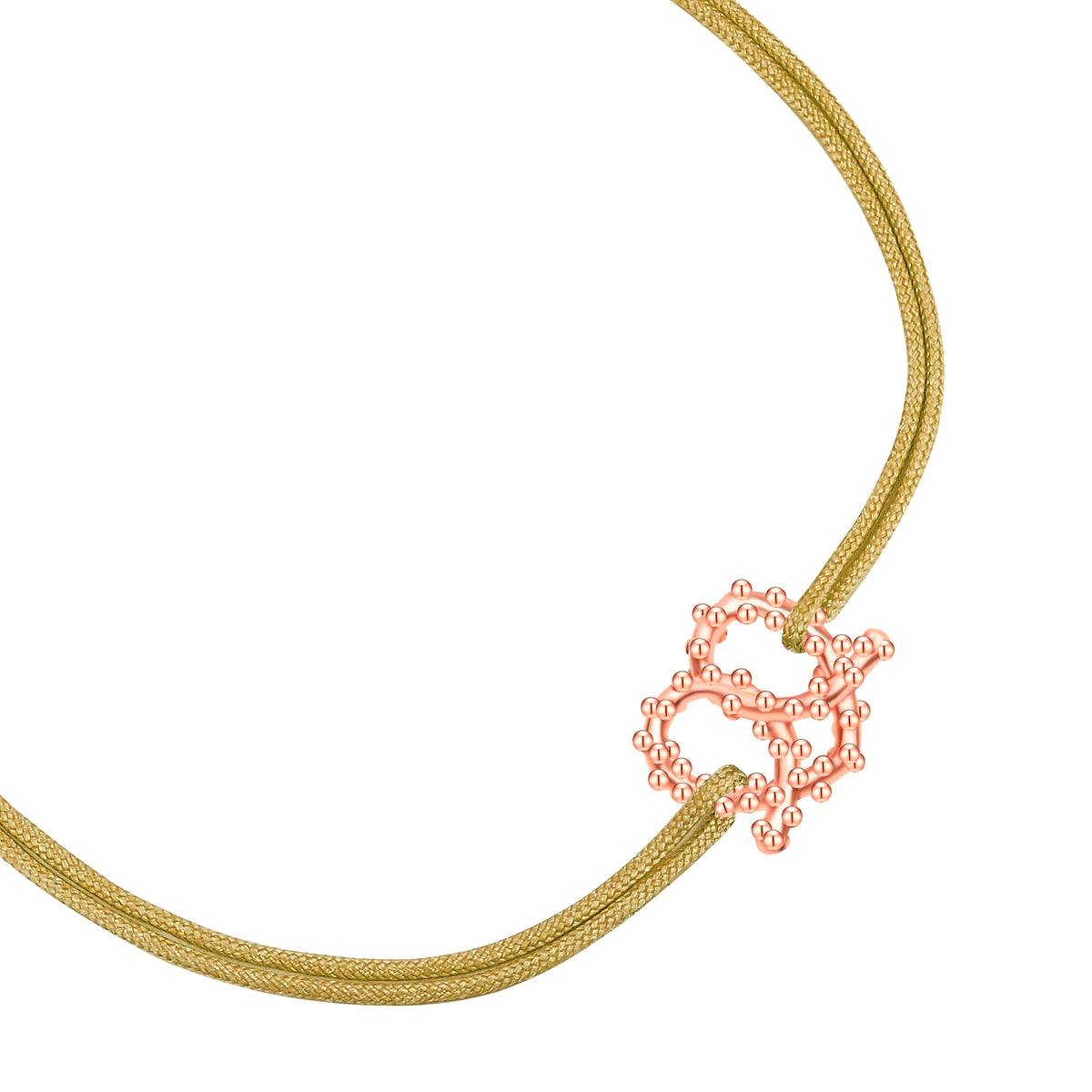 Armband Edelstahl roségold Textil (oliv)