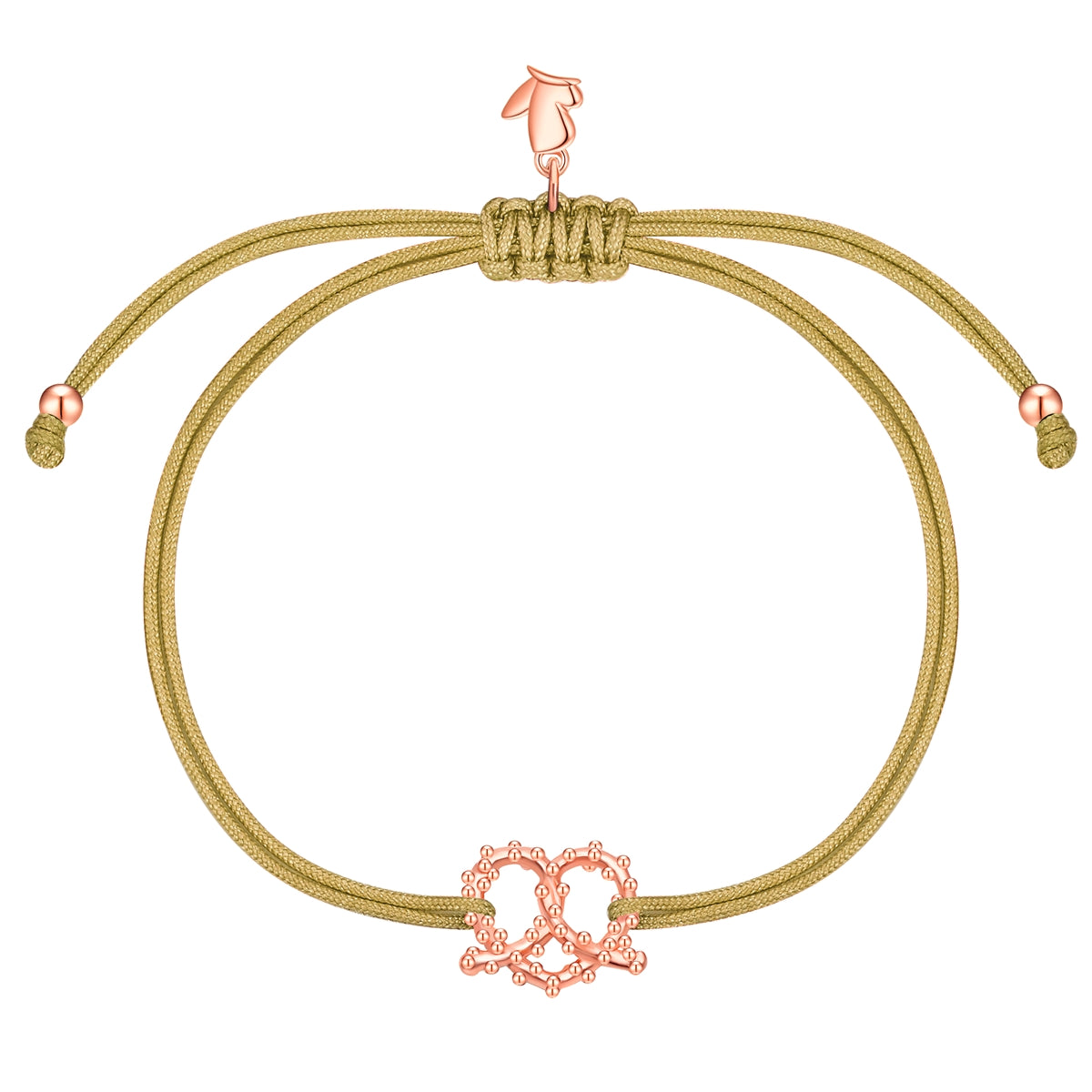 Armband Edelstahl roségold Textil (oliv)