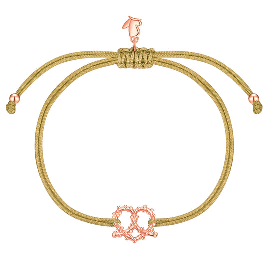 Armband Edelstahl roségold Textil (oliv)