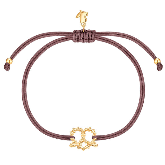 Armband Edelstahl gelbgold Textil (braun)
