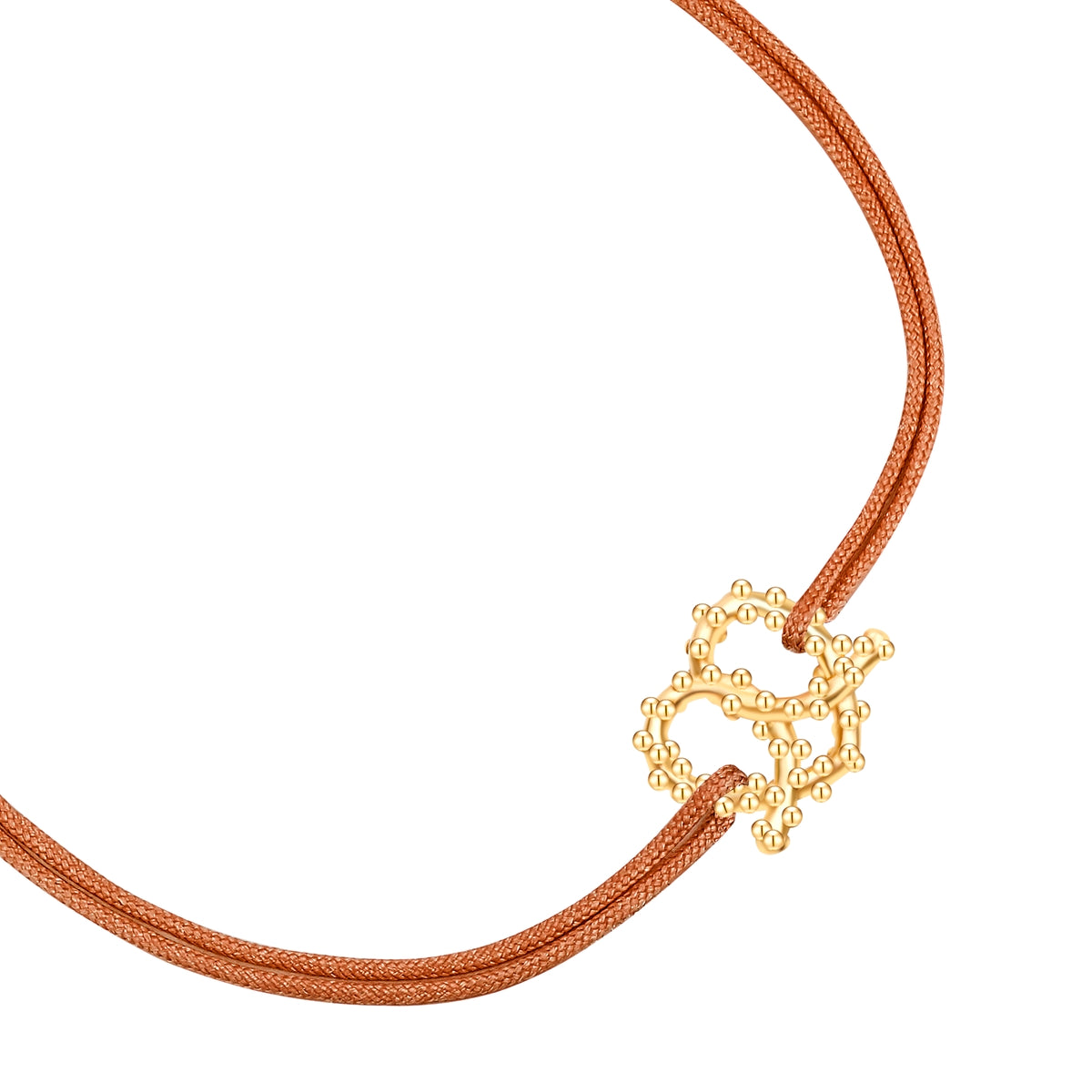 Armband Edelstahl gelbgold Textil (hellbraun)