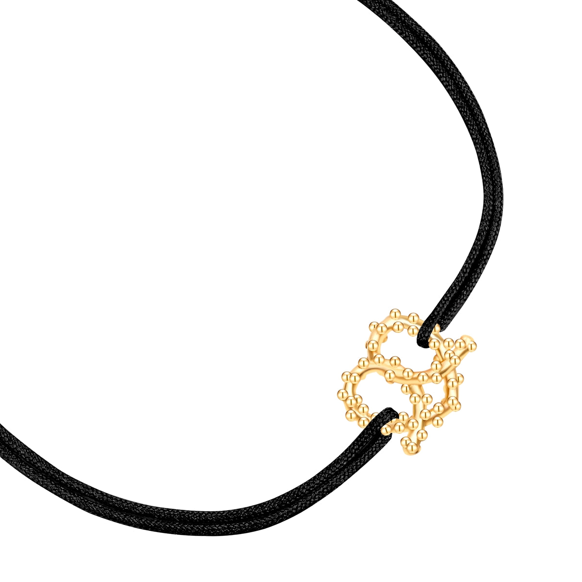 Armband Edelstahl gelbgold Textil (schwarz)
