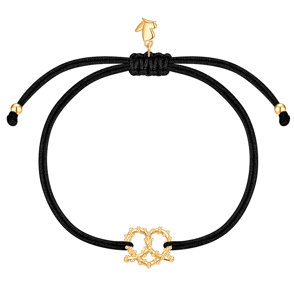 Armband Edelstahl gelbgold Textil (schwarz)