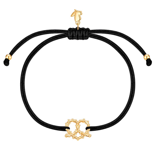 Armband Edelstahl gelbgold Textil (schwarz)