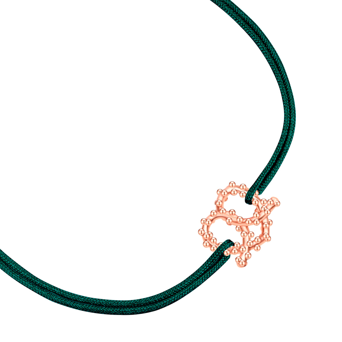 Armband Edelstahl roségold Textil (waldgrün)