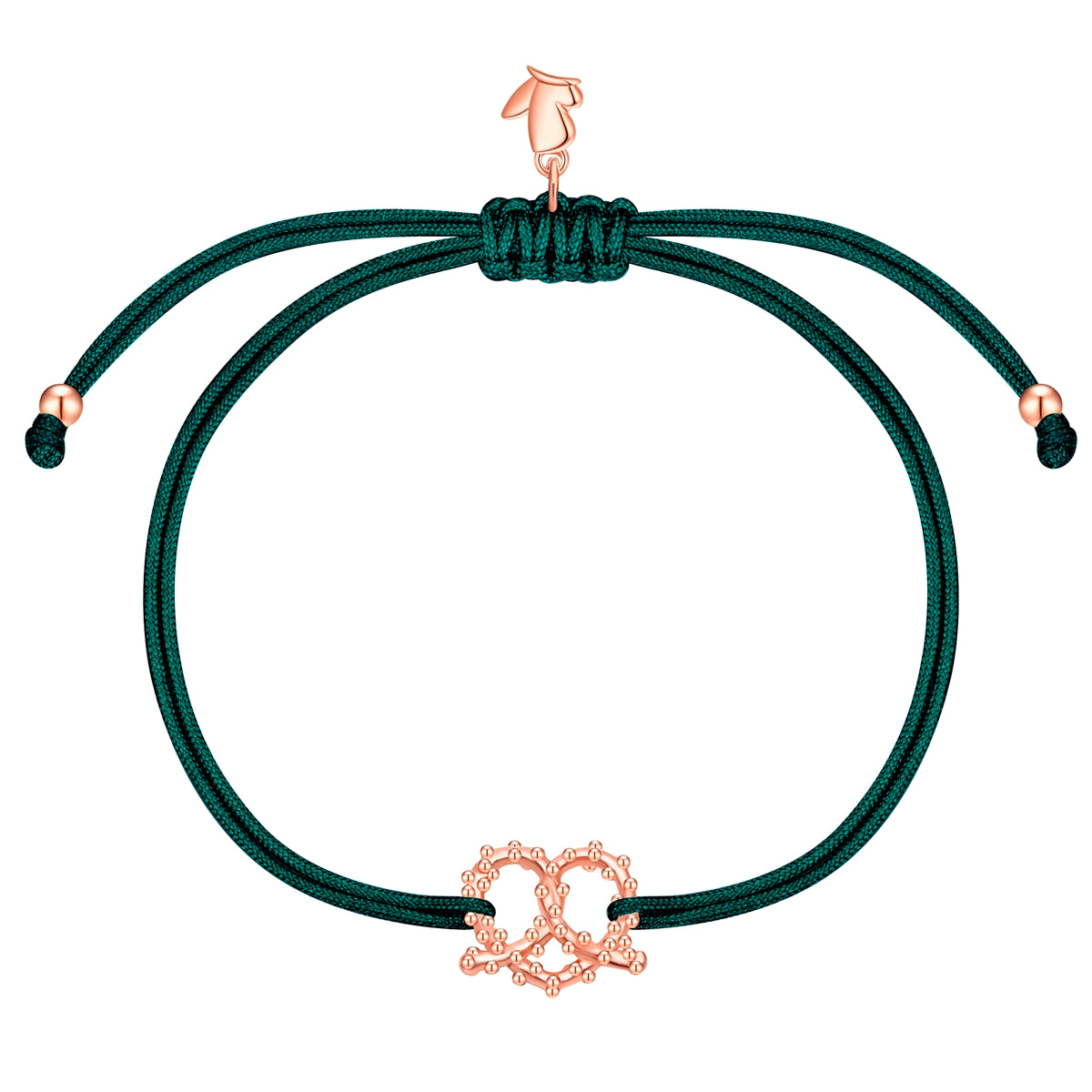 Armband Edelstahl roségold Textil (waldgrün)