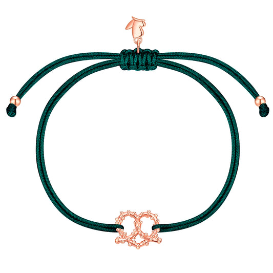 Armband Edelstahl roségold Textil (waldgrün)
